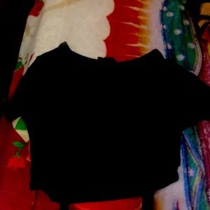 Black crop with drawstring on it and it is a XL